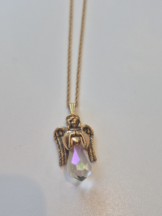Avon Jewelry - Avon Delicate Crystal Vintage Angel Pendant Necklace